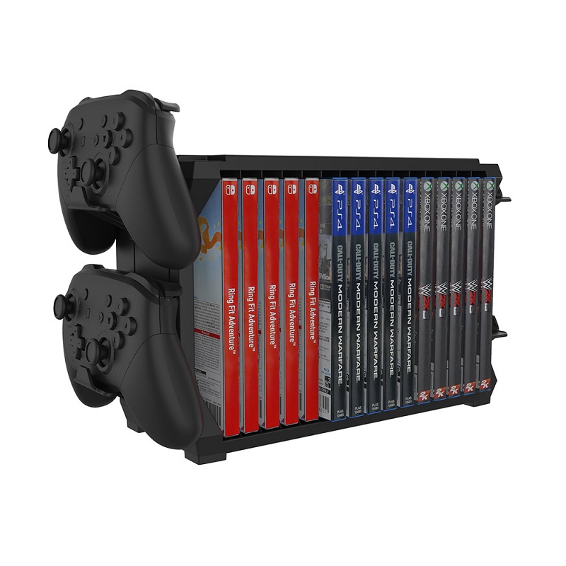 PS5/Switch/Xbox Series S/X多功能主机碟片收纳盒游戏手柄收纳架